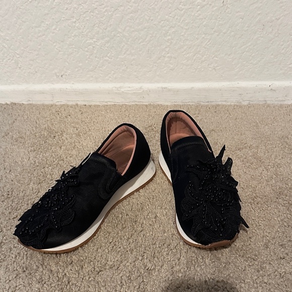 Zara Black Beaded Sneakers - Picture 1 of 3